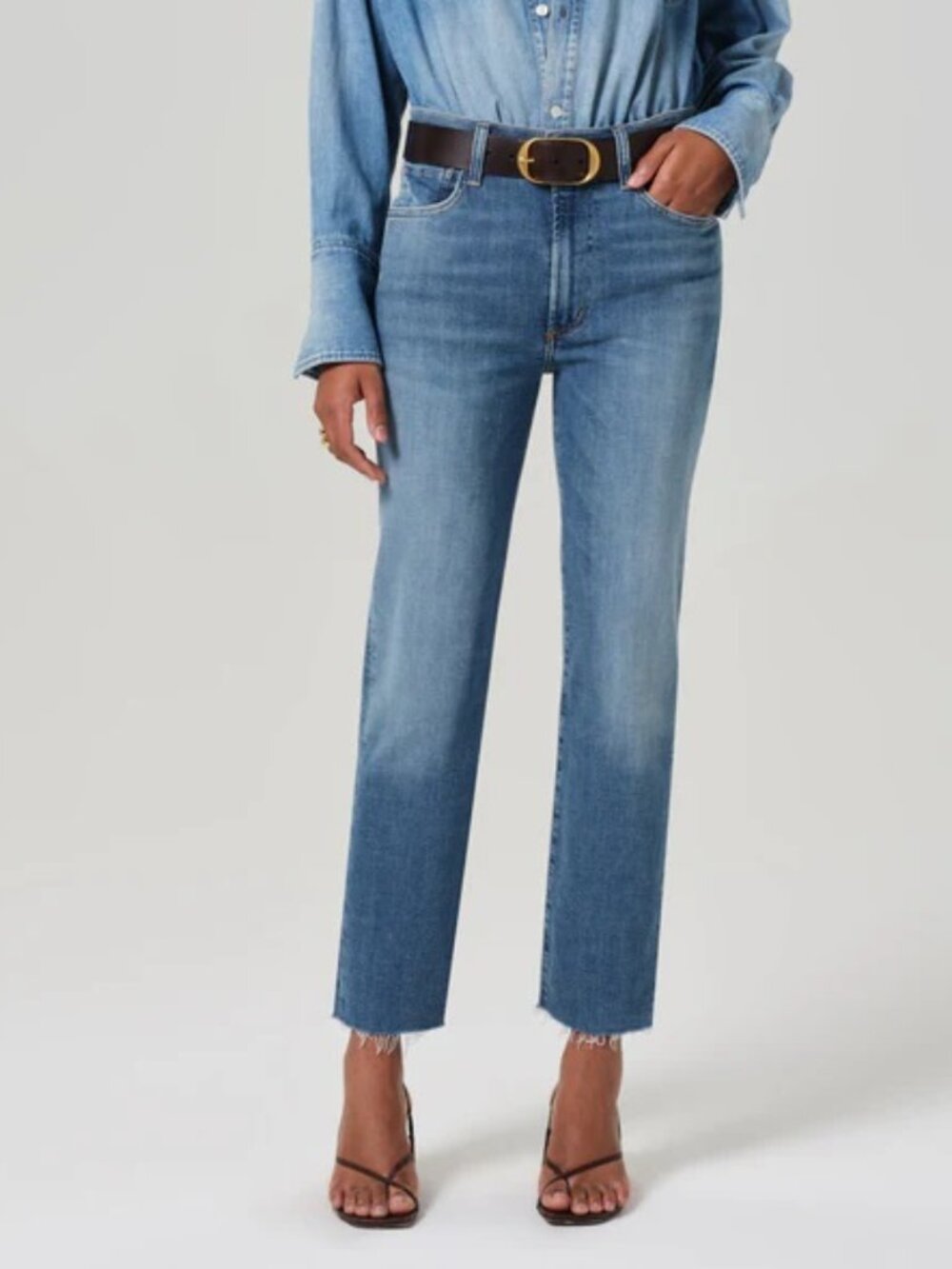 NWT $238 CITIZENS OF HUMANITY CAIA STRAIGHT LEG RAW HEM JEANS IN LAWLESS  SZ W27